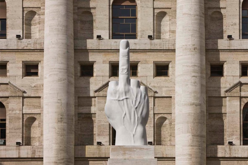 Piazza Affari, Milan. Maurizio CATTELAN