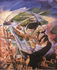 Alfredo Ambrosi, Portrait aérien de Benito Mussolini en aviateur, 1930