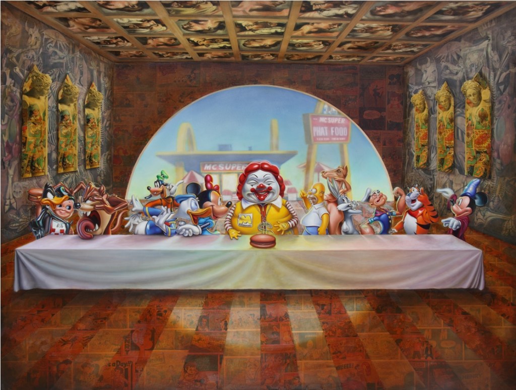 Ron English qui qualifie son travail de "POPaganda" (POPagande), Super Supper, 2010